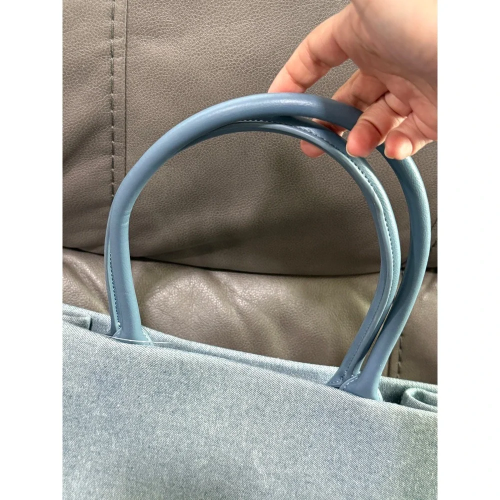 Steve Madden Denim Tote Bag Light Wash Casual‎ Everyday Carryall